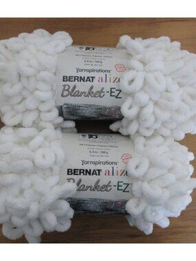 Yarnspirations Bernat Alize Blanket-EZ Yarn 2 Skeins White Polyester 6.4oz-18yds